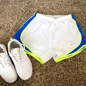 White Nike shorts